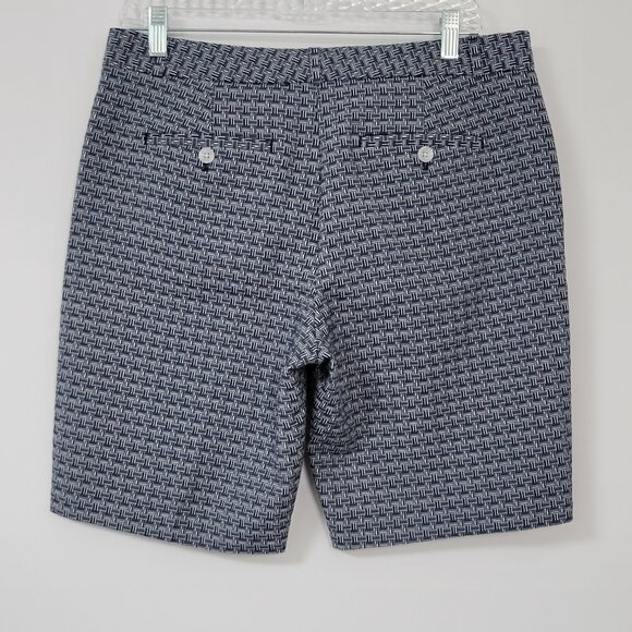 Banana Republic Factory Navy/White Geometric Print Tailored 10" Shorts - Picture 6 of 8